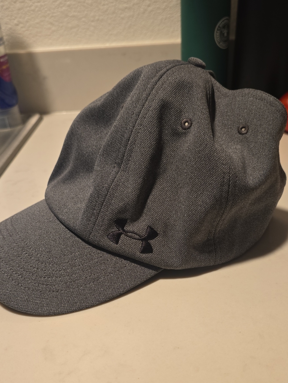 Under Armour Gray Men's Athletic Cap with Black Logo